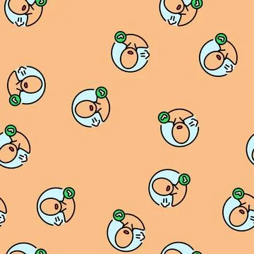 Check for breathing vector seamless pattern Illustrazione stock