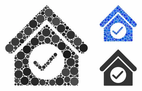 Check building Composition Icon of Spheric Items Ilustración de archivo