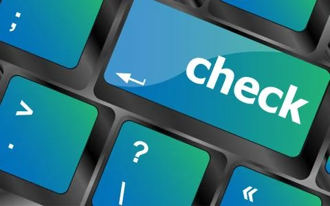 Check button on computer pc keyboard key Stock Illustration