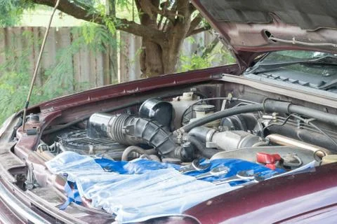 Check  car engine. Foto stock