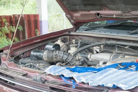 Check  car engine. Stock-Fotos