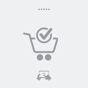 Check cart flat icon Stock Illustration