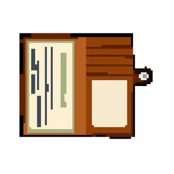 Check checkbook pixel art vector illustration Stock Illustration