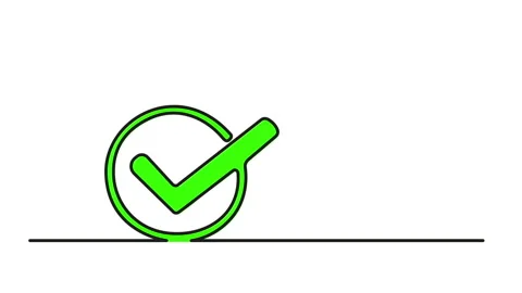 Check, checkmark, tick self drawing anim... | Stock Video | Pond5