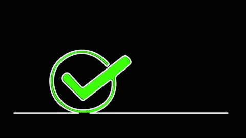Check, checkmark, tick self drawing anim... | Stock Video | Pond5