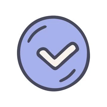 Check circle color vector doodle simple icon Stock Illustration
