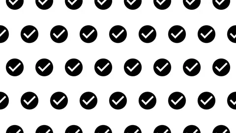Check circle pictogram loop animation on white background. Stock Footage 333077078