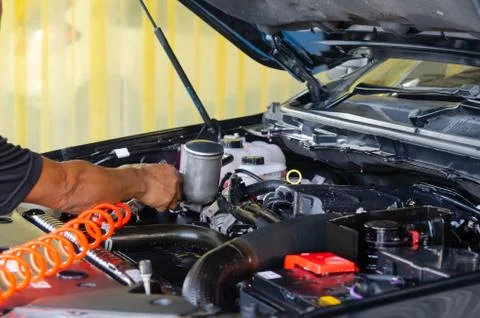 Check to clean the car. Foto stock