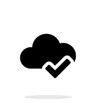 Check cloud simple icon on white background. イラスト素材