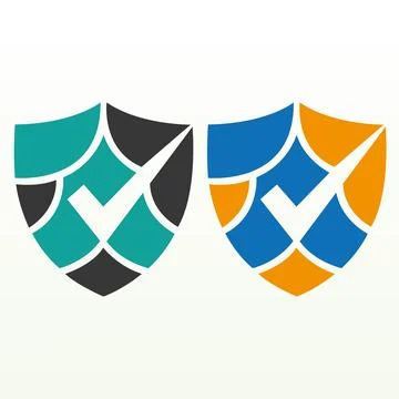 Check color shields in flat design Creative and Elegant Minimalistic Logo Design Stock Illustration