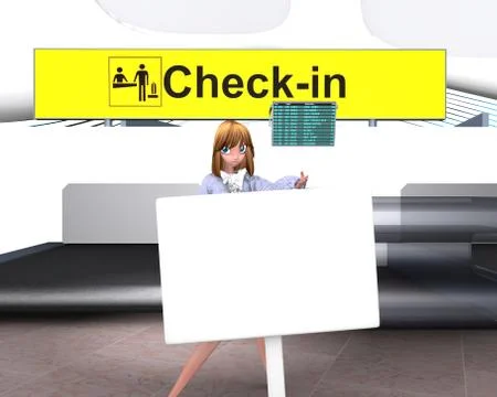 Check in counter Stock Illustration