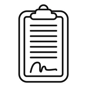 Check data user icon outline vector. Human security Illustrazione stock