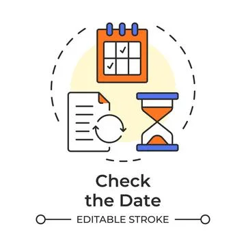 Check the date multi color concept icon Stock Illustration