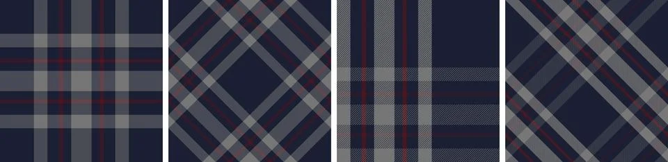 Check design set seamless pattern tartan plaid for dress gingham,flannel skirt Illustrazione stock