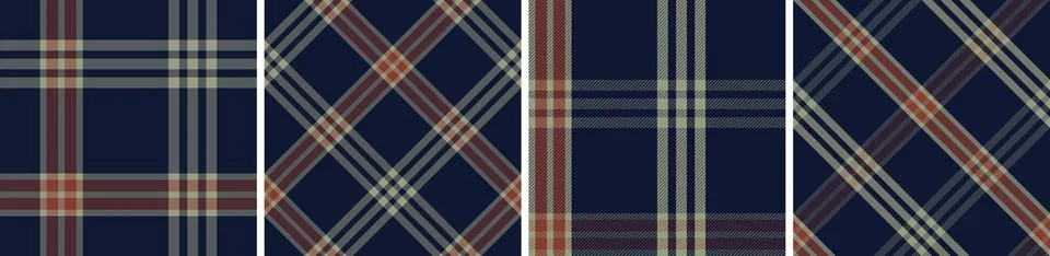 Check design set seamless pattern tartan plaid for dress gingham,flannel skirt Stock Illustration