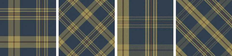 Check design set seamless pattern tartan plaid for dress gingham,flannel skirt, Illustrazione stock