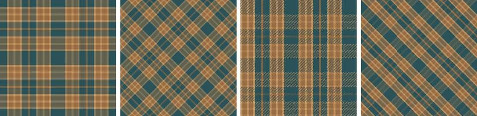 Check design set seamless pattern tartan plaid for dress gingham,flannel skirt Stock Illustration