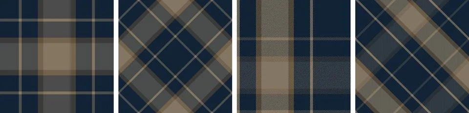 Check design set seamless pattern tartan plaid for dress gingham,flannel skirt Stock Illustration