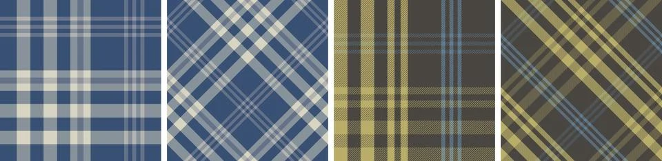Check design set seamless pattern tartan plaid for dress gingham,flannel skirt 스톡 일러스트