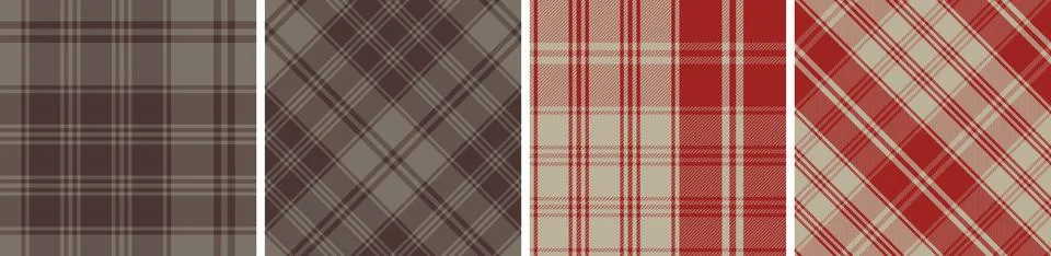 Check design set seamless pattern tartan plaid for dress gingham Illustrazione stock