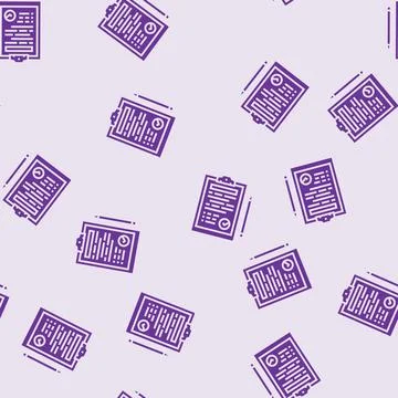 Check document file glyph seamless pattern Stock Illustration