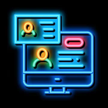Check Document neon glow icon illustration Stock Illustration