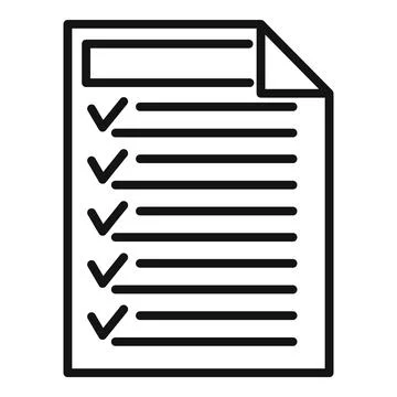 Check document online loan icon, outline style Stock Illustration