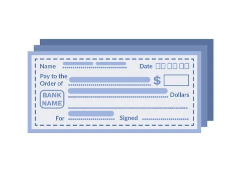 Check with Empty Form to Fill Banking Icon Vector Stock Illustration