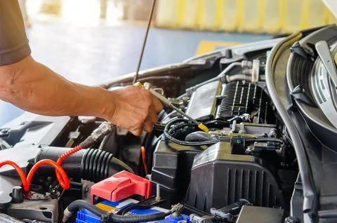 Check engine cleaning Fotos Stock