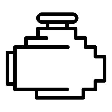 Check engine dashboard icon, outline style Illustrazione stock