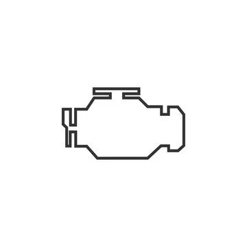 Check engine icon isolated. Flat design. Vector Illustration Illustrazione stock