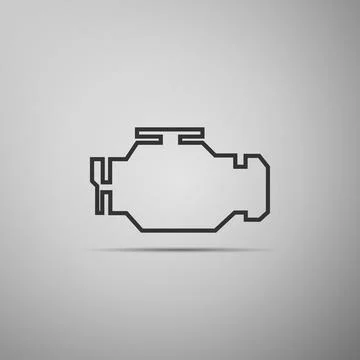 Check engine icon isolated on grey background. Flat design. Vector Illustration Stock Illustration