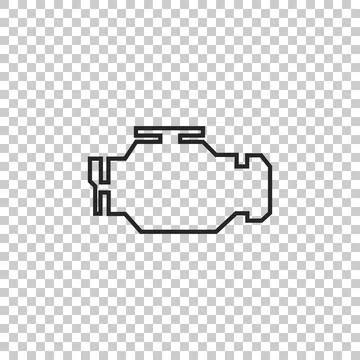 Check engine icon isolated on transparent background. Flat design. Vector Stock Illustration