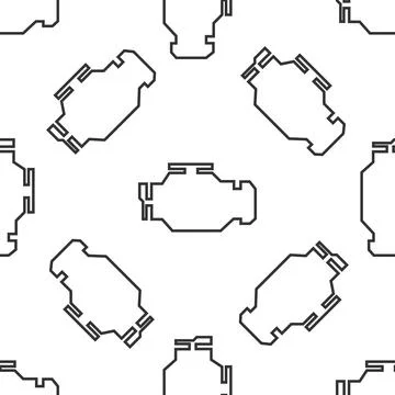 Check engine icon seamless pattern on white background. Flat design. Vector 스톡 일러스트