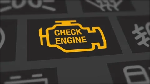 Check Engine Light on the Dash Blinking  Closeup Видео 151714362