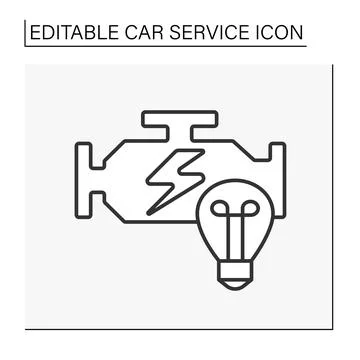 Check engine light line icon Illustrazione stock