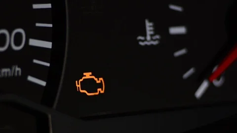 Check engine light symbol on dashboard when something goes wrong with engine Stock Footage 120362154