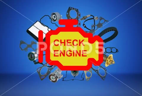 Check engine light symbol Stock Photos