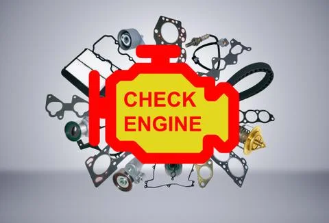 Check engine light symbol Stock Photos