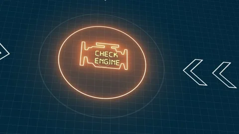 Check engine light symbol that pops up on dashboard Stock-Footage 136454806