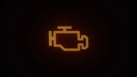 Check Engine Light Warning on Car Dashboard 3D render animation Stock Footage 322101507