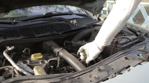 Check the engine oil level  Stock Footage 56140789