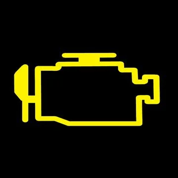Check engine or malfunction warning light car mil light useful for automobil Stock Illustration