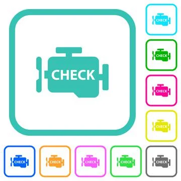 Check engine symbol vivid colored flat icons Illustrazione stock