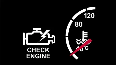 Check Engine Warning 2D Animation Stock Footage