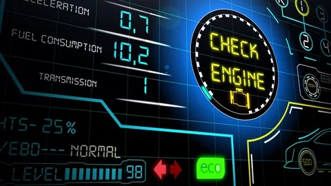 Check engine,futuristic background Video stock 73603945