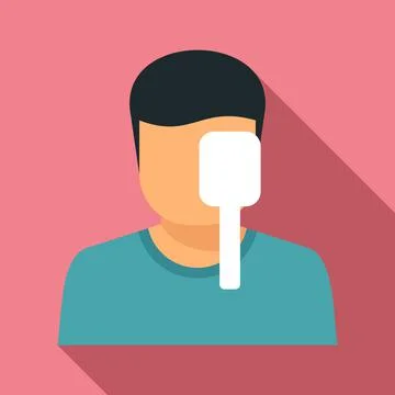 Check eye examination icon, flat style Illustrazione stock