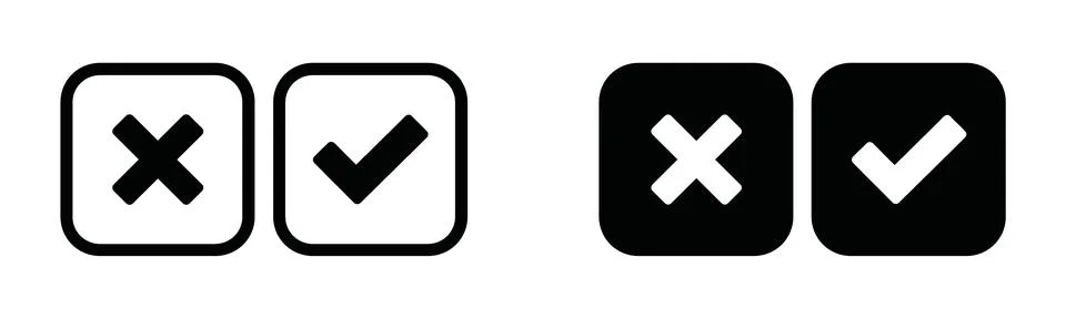 Check false or true icon line art vector Stock Illustration