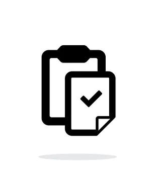 Check file with clipboard simple icon on white background. Stock-Illustration