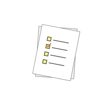Check form list on papper vector icon. Checked symbol. Approve pictogram, flat Stock Illustration